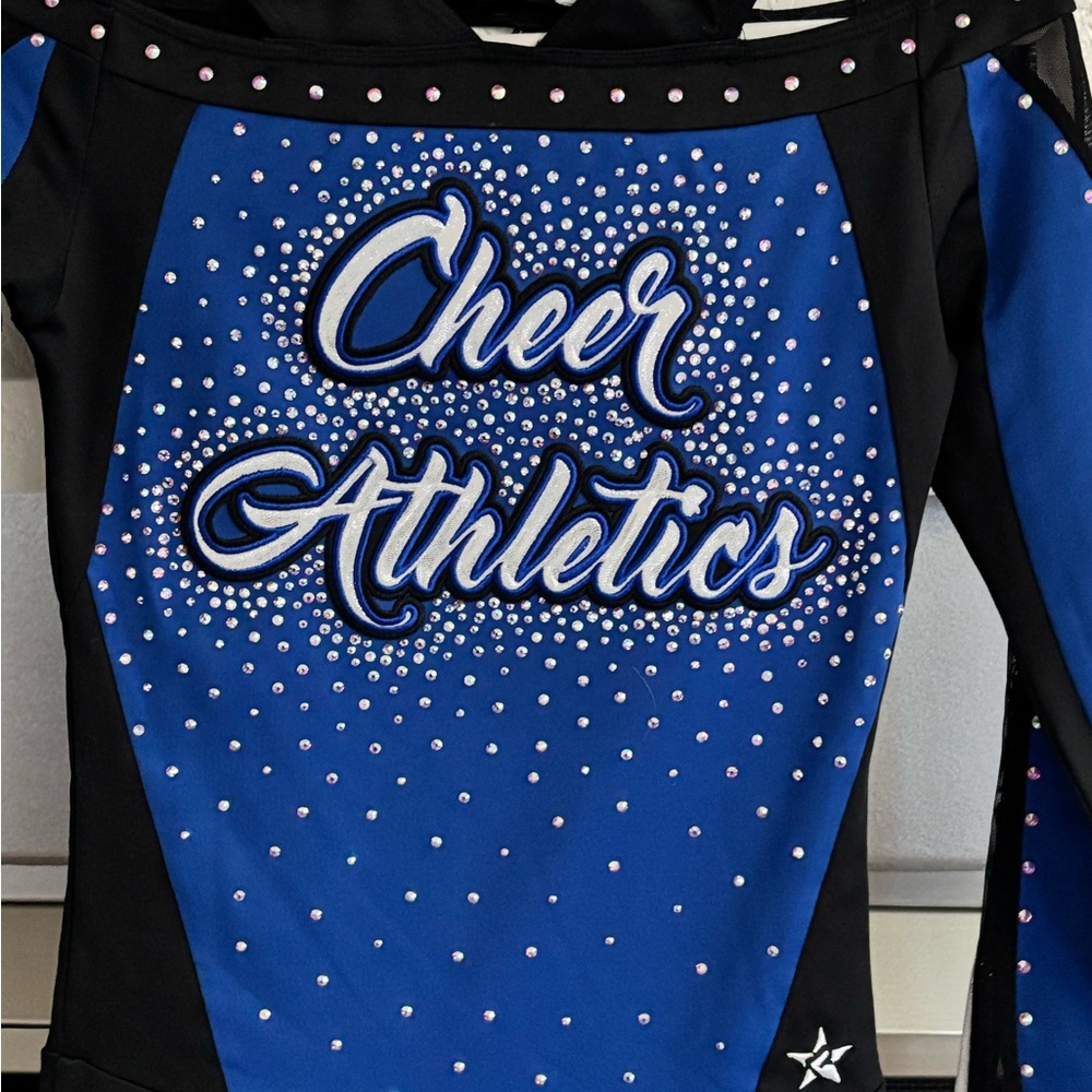 REBEL Cheer Athletics Blue Black Cheerleading Uniform AXS - Picture 2 of 12